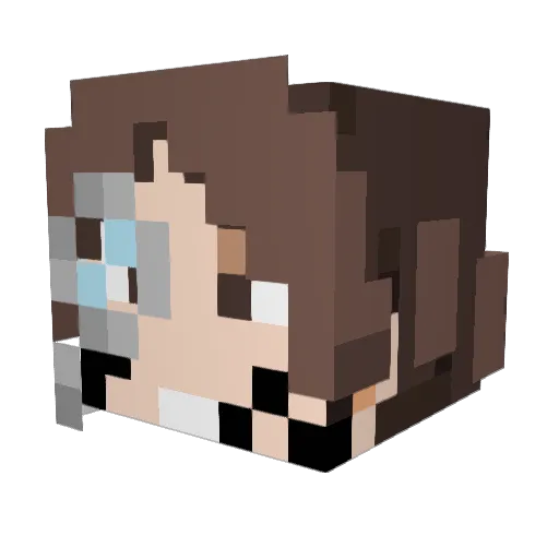 SsSAtt Minecraft avatar head, 3D render