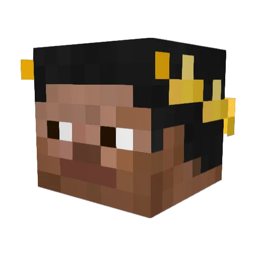 Sshinzou Minecraft avatar head, 3D render