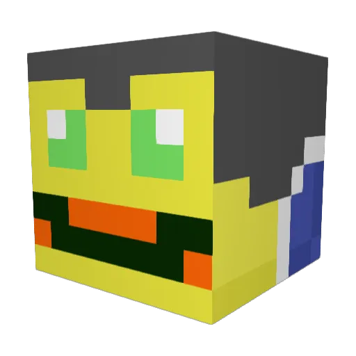 Ssloopy Minecraft avatar head, 3D render