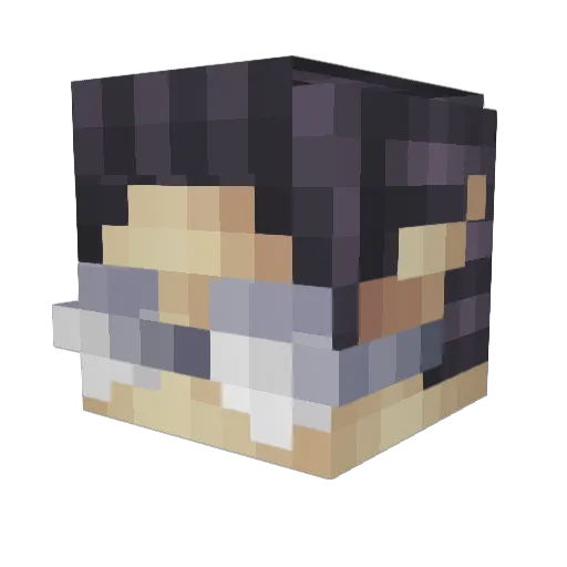 Ssssanji Minecraft avatar head, 3D render
