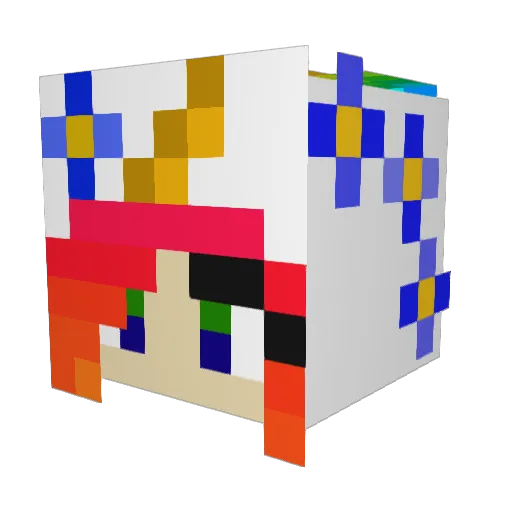Ssunsset Minecraft avatar head, 3D render