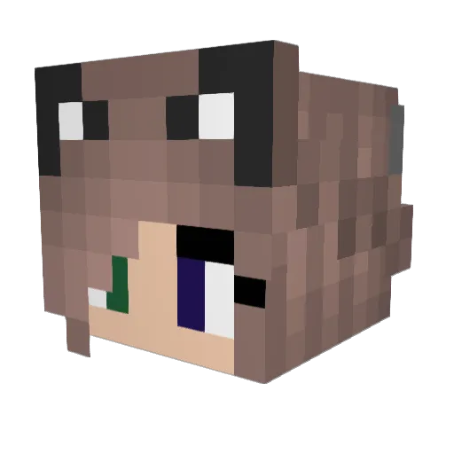 St_Girl Minecraft avatar head, 3D render