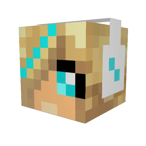 Staary Minecraft avatar head, 3D render