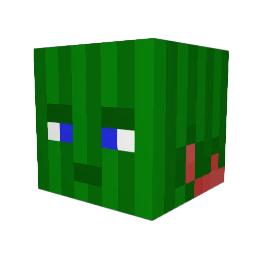Stachelmelone Minecraft avatar head, 3D render