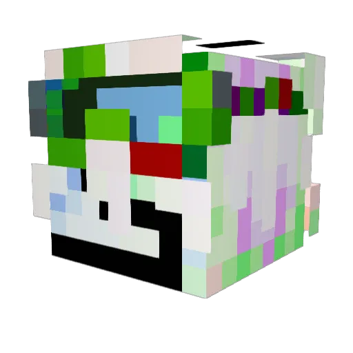 Staffmas Minecraft avatar head, 3D render