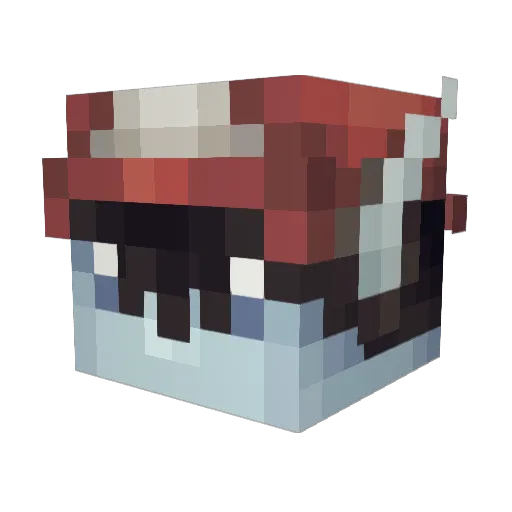 Staggger Minecraft avatar head, 3D render