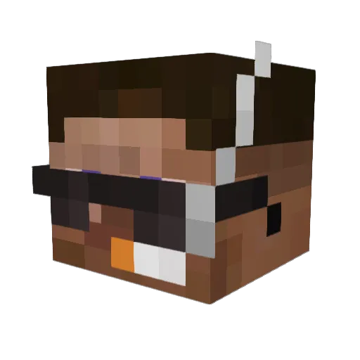 Stagod Minecraft avatar head, 3D render