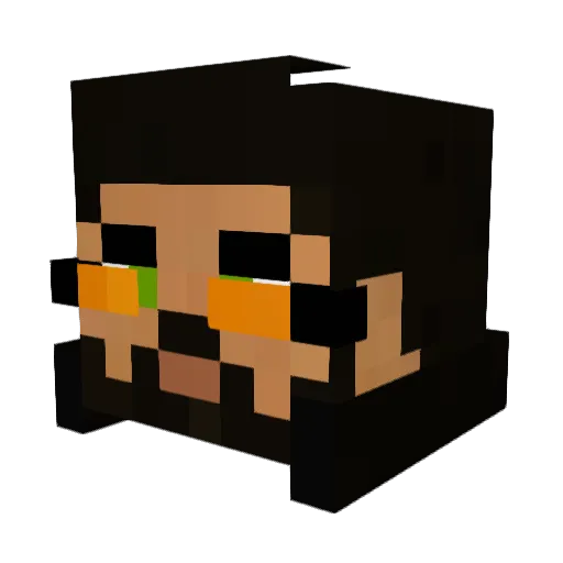 Stahlfred Minecraft avatar head, 3D render