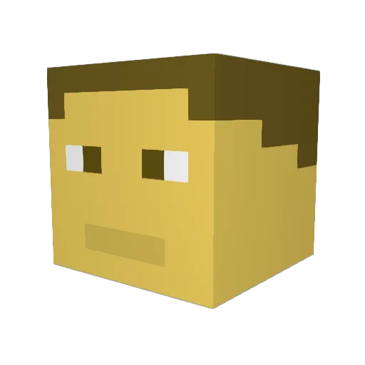 Stakkuu Minecraft avatar head, 3D render
