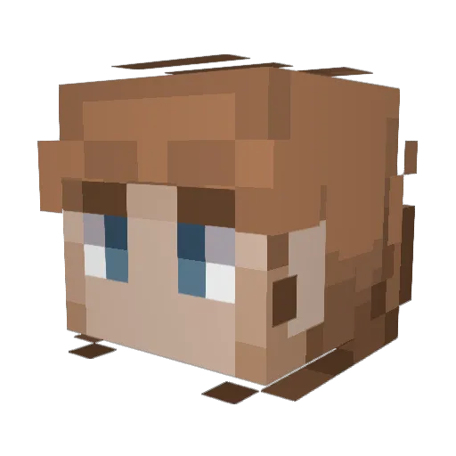 StaleBrioche Minecraft avatar head, 3D render