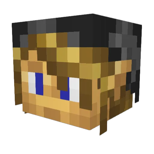 Stalinese Minecraft avatar head, 3D render