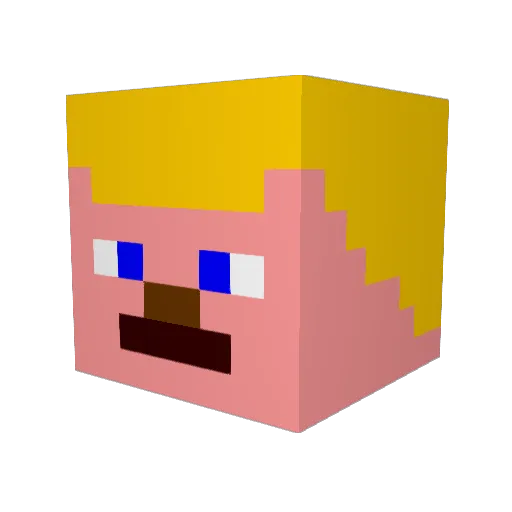 Stampfie Minecraft avatar head, 3D render