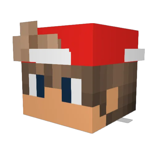 Stampy19 Minecraft avatar head, 3D render