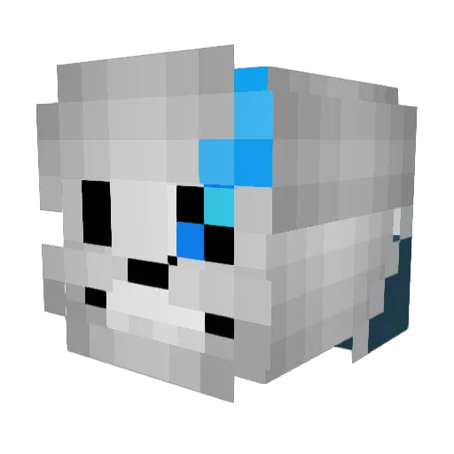 Stampyrockhead Minecraft avatar head, 3D render