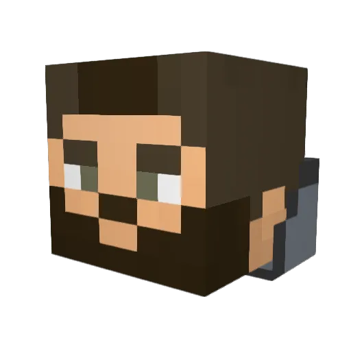 StandaA Minecraft avatar head, 3D render
