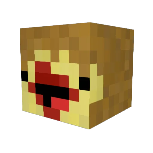 Standard_Pizza Minecraft avatar head, 3D render