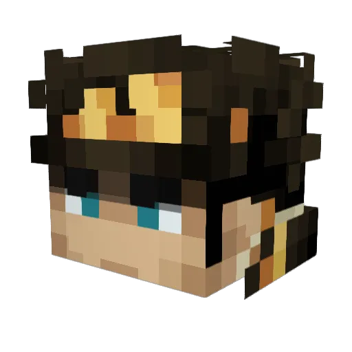 Stansonowy Minecraft avatar head, 3D render