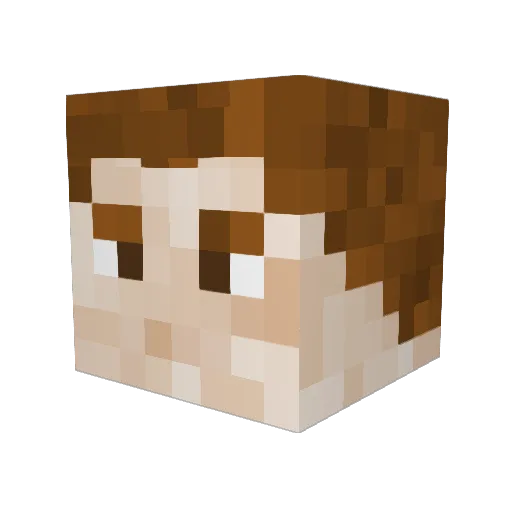 Stapleriser Minecraft avatar head, 3D render