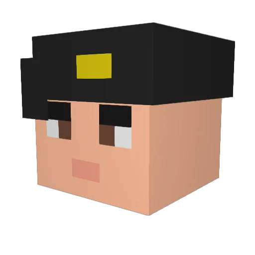StarIucha Minecraft avatar head, 3D render