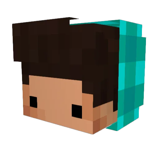 Starainbow Minecraft avatar head, 3D render