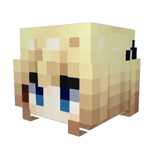 Stare Minecraft avatar head, 3D render