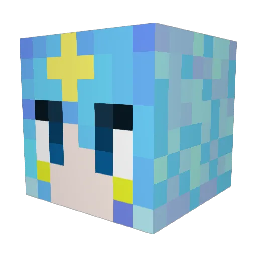 Stareun Minecraft avatar head, 3D render