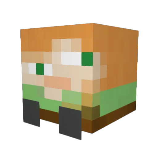Starforelle Minecraft avatar head, 3D render