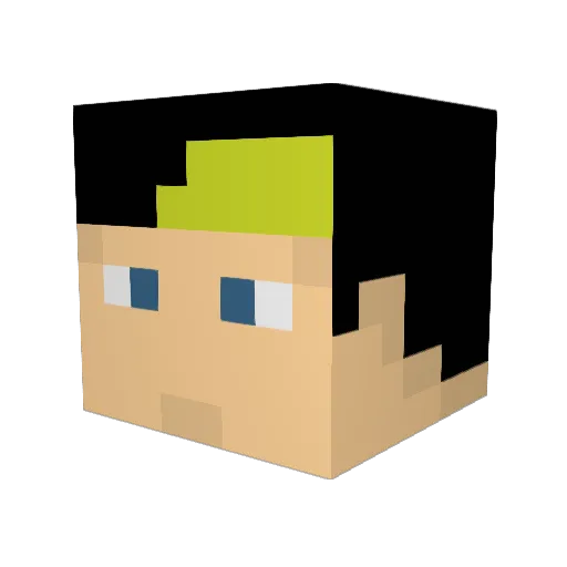 StarkVII Minecraft avatar head, 3D render