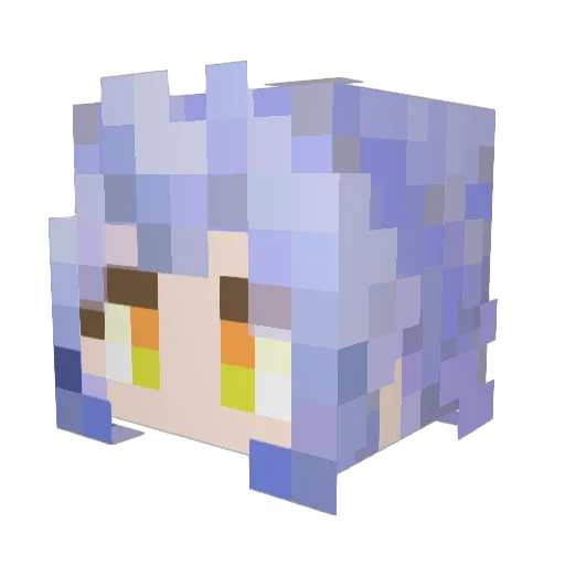 Starlete Minecraft avatar head, 3D render