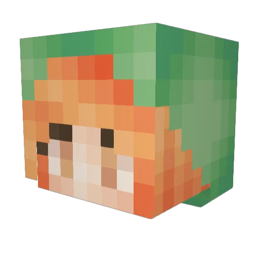 StarlitKitty Minecraft avatar head, 3D render