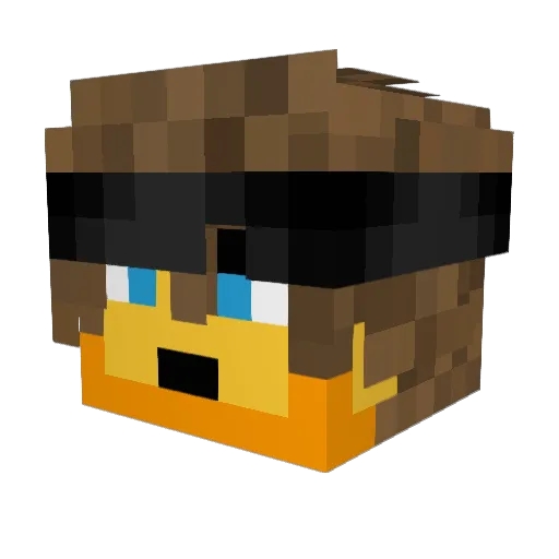 Starpsy Minecraft avatar head, 3D render