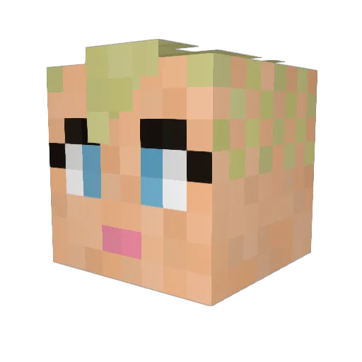 Starrestrial Minecraft avatar head, 3D render