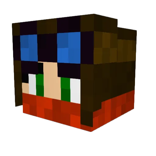 Starrow Minecraft avatar head, 3D render