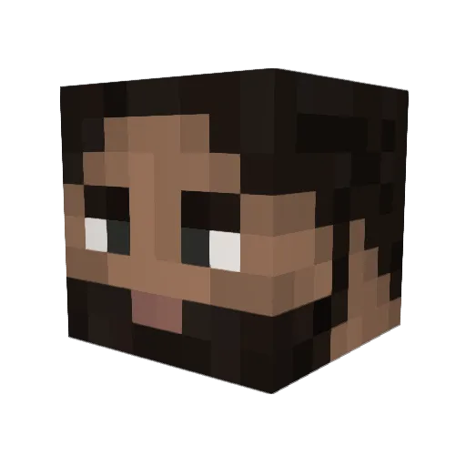 StartWithF Minecraft avatar head, 3D render