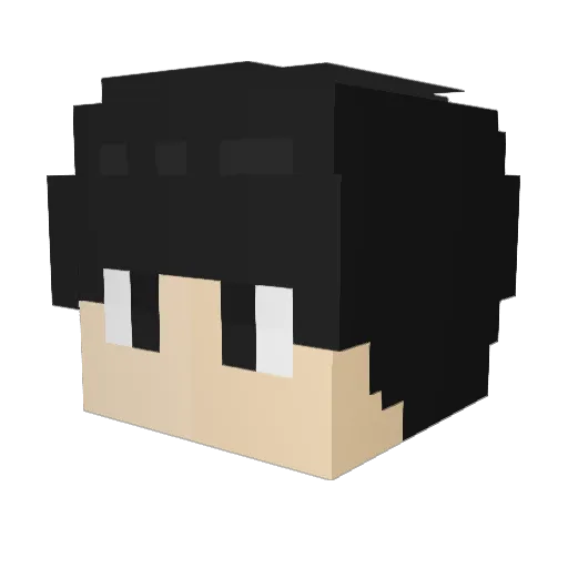 StarterHuman Minecraft avatar head, 3D render