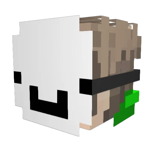 StasiuAsiu Minecraft avatar head, 3D render