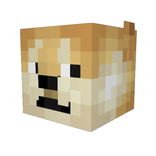Stat_12 Minecraft avatar head, 3D render