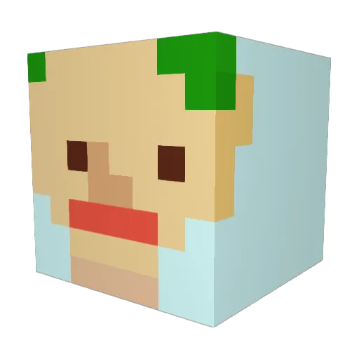 StatueBergiTV Minecraft avatar head, 3D render