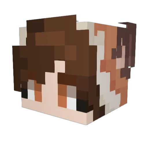 Statuette Minecraft avatar head, 3D render