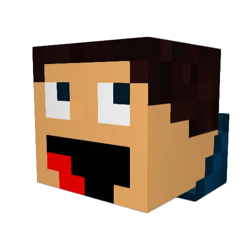 Statyw Minecraft avatar head, 3D render