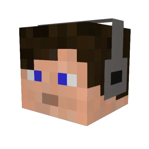 Ste_x Minecraft avatar head, 3D render