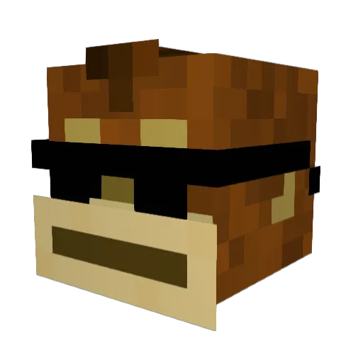 SteakNinja Minecraft avatar head, 3D render