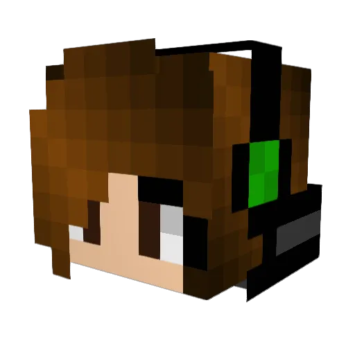 StealthTurtle07 Minecraft avatar head, 3D render