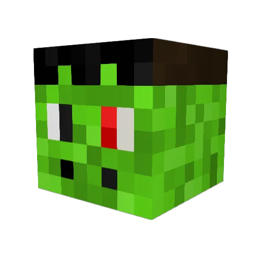 Stealthpoop Minecraft avatar head, 3D render