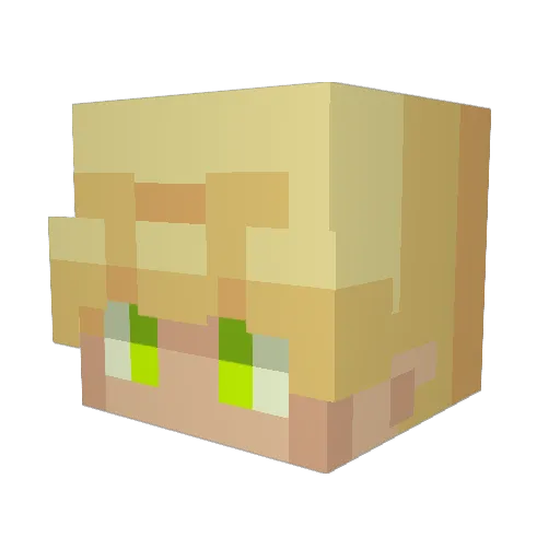 Steatoutdoux Minecraft avatar head, 3D render