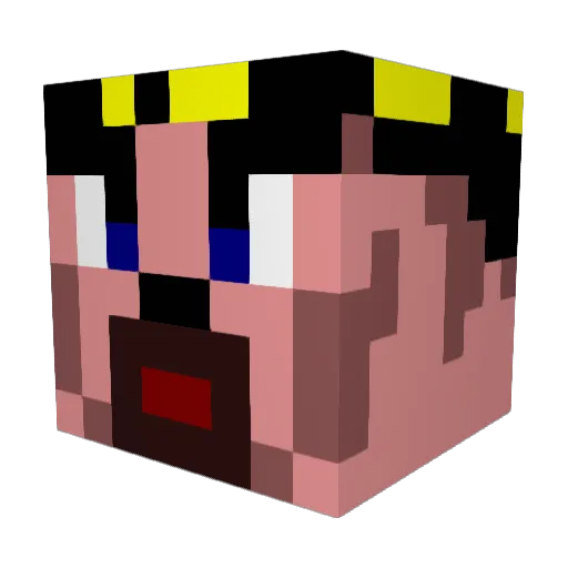 Steax95 Minecraft avatar head, 3D render