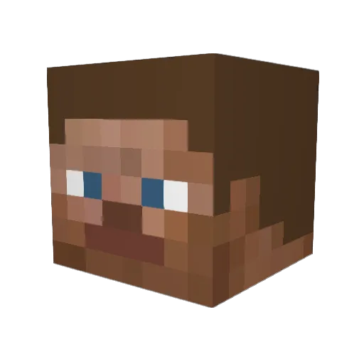 Steel26Curtain1 Minecraft avatar head, 3D render
