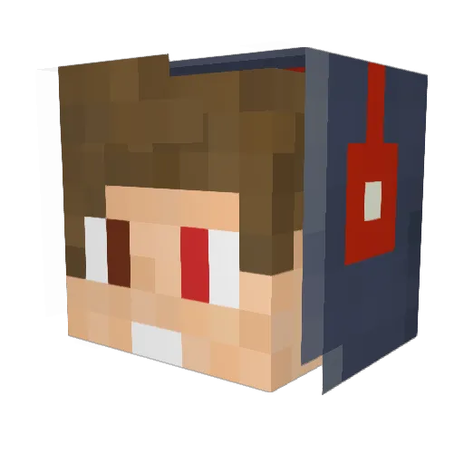SteelBoy Minecraft avatar head, 3D render