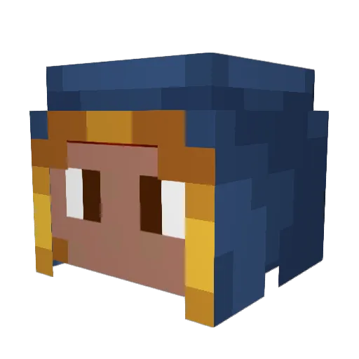 SteelClaw Minecraft avatar head, 3D render