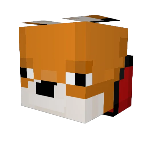 Steel_fox_ Minecraft avatar head, 3D render